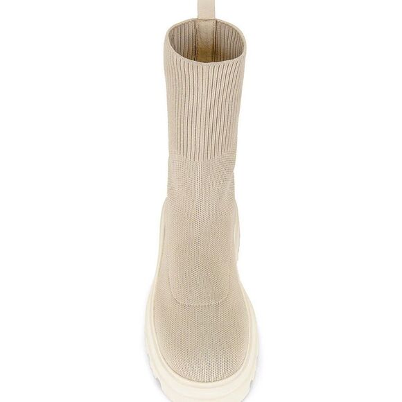 RAYE REVOLVE Platform Sock Boot Chunky Dolman Lug Sole Knit Ankle in Natural 6 - Picture 4 of 13